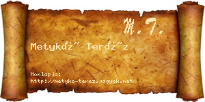 Metykó Teréz névjegykártya